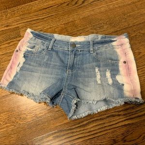 Ripped Jean shorts with Tie Dye